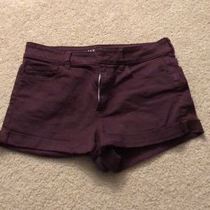 Maroon jean shorts